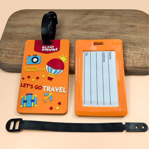 Xinqin luggage tag travel portable boarding tag cartoon creative luggage check pendant label anti-lost tag orange