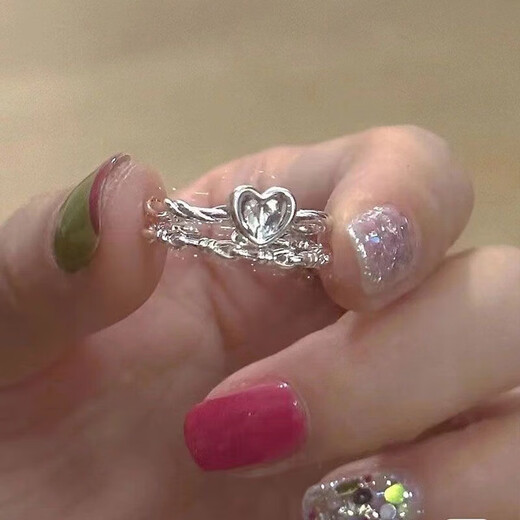 Minimalista Ins Silver Ring Women's Nicho Novia Twist anillo de amor Knited Love Anillo simple Anillo anudado Fino