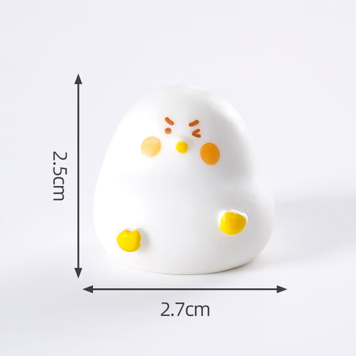 微景观创意可爱水豚卡皮巴拉小公仔盆栽装饰配件桌面动物小摆件 搞怪小白鸭【组合装6个】