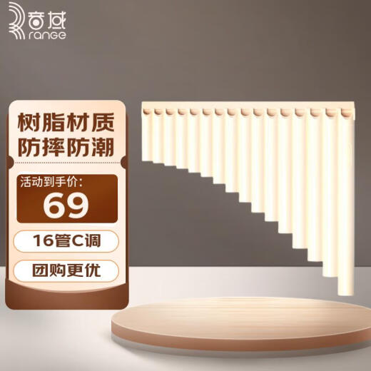 音域（RANGE）16管排箫儿童初学者学生入门演奏民族吹奏乐器 白色