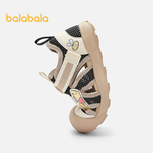 Balabala baby functional shoes baby shoes cartoon 2025 summer new shoes white and black tone 00319 25