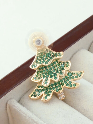 Feiyu exquisite niche design Christmas tree rotatable brooch women's light luxury high-end cute brooch