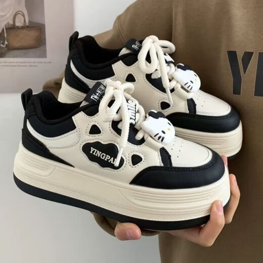Xianxiu Nuevos zapatos de pan rosa para niños y niñas espesas Solas informales 9905 Negro 30 18.8 cm