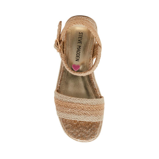 Steve Madden Girls' Shoes Cleo, Natural Natural 2 Little Kid