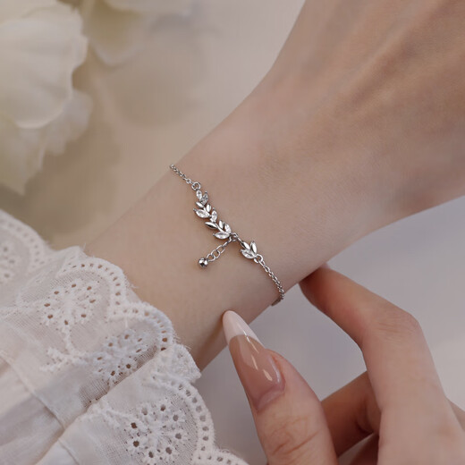 Shijun (SHIJUN) silver bracelet for women sterling silver 999 high-looking wheat ear for men, 2025 forest style bracelet niche personalized hand jewelry wheat ear bracelet