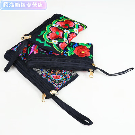Henglan ethnic style embroidered clutch bag embroidered small bag Chinese style mobile phone bag coin purse fashionable red money flower