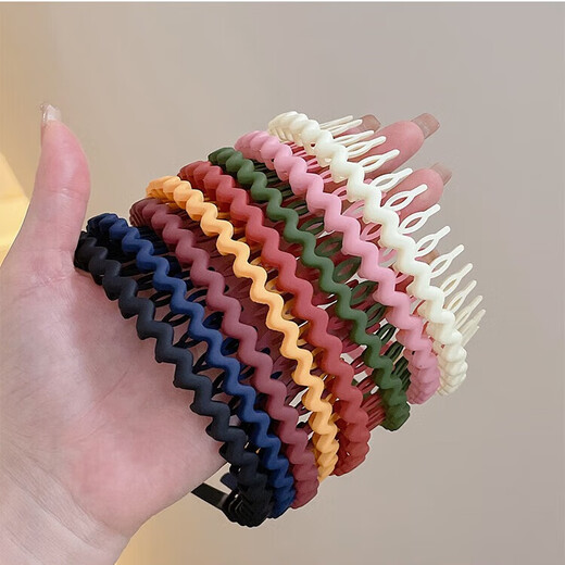 Yusheng Men's Hairband Boys' Toothed Headband Face Wash Hairband Clip Invisible Sports Hair Bundle Back Head Men's Hair Accessories Hairpin Women Flat Black 1 Pack