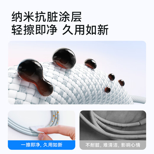 ANKER Anker nano anti-dirty braided 140W Apple data cable double-ended Type-C charging cable suitable for iPhone17ProMax/16/15 mobile phone/Huawei/computer 1 meter white