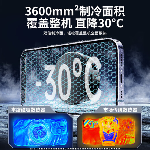 Téléphone mobile Radiateur semi-conducteur outil de refroidissement d'eau Réfrigération Type d'aspiration magnétique à dos de glace adapté au jeu de poulet Huawei iPhone Xiaomi Black Apple Iqoo Live Broadcast Chicken Poulet [Mobile Phone Universal] Semi-conducteur Réfrigération / aspiration magnétique Clip arrière Two-in-One / Data Cable Finger Couver