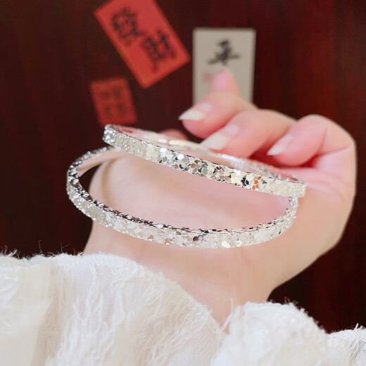 Shining Galaxy Transport 999 Foot Silver Bracelet Women's Sterling Silver Solid Silver Bracelet Broken Bingbing Gifts for Girls' Best Friends Shining Galaxy 999 Foot Silver - Bracelet Pampering Rose Gift Box