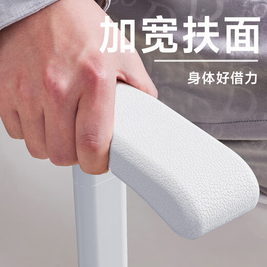 OQD日本卫生间扶手厕所老人起身器马桶扶手架安全栏杆无障碍防摔把手 【FU681灰色】带防滑套款