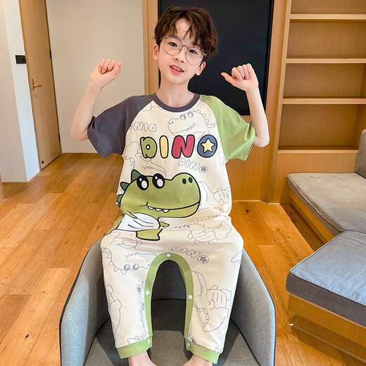 买一送一儿童睡衣奥特曼恐龙连体衣男童防踢被着凉宝宝纯棉家居服 JY9921+9923 110 小童10码身高100-110cm40斤内