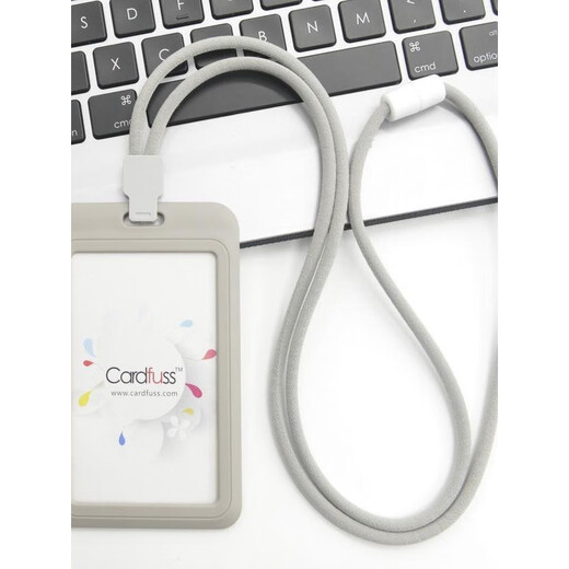 京厽时尚圆绳挂绳吊牌员工牌公交卡工作牌工作证校园卡套卡带学生公交 C5黑色竖版+9734黑色圆绳