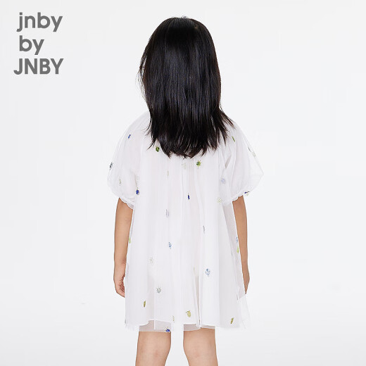 
jnby by JNBY new Jiangnan cloth children's clothing oversizeA short-sleeved dress 25 summer girls 1P4G12240 199/white background colorful pattern random pattern 120 cm