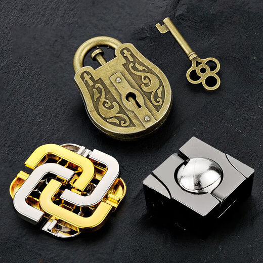 安迪泰鲁班锁10-15岁新款puzzle解谜玩具合金益智孔明锁全套高智力拼装 新款-合金海洋6件套 赠收纳袋+解析