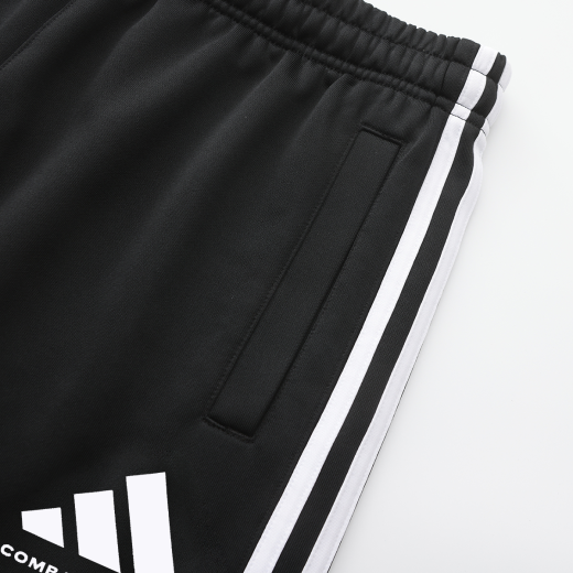 阿迪达斯 （adidas）运动裤男春季宽松透气直筒裤跑步运动防风休闲裤 M  黑白 