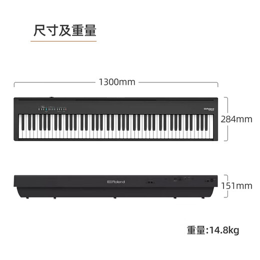 罗兰（Roland）电钢琴FP-18重锤键盘88键成人考级FP30X便携式儿童初学入门电钢琴 FP-30X黑色琴体（单踏板）