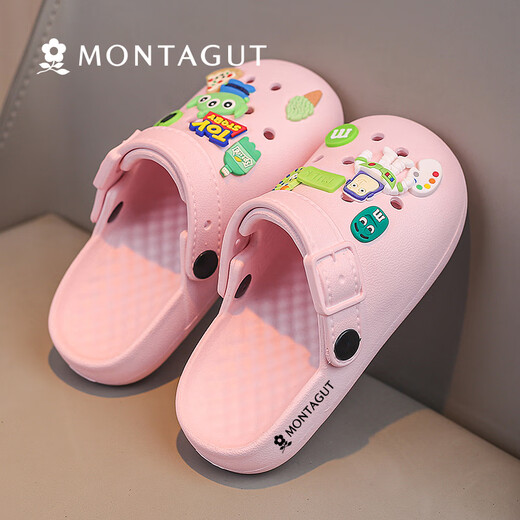 Mengtejiao boy slippers for summer children's hole shoes for non-slip medium and large children wearing beach shoes home sandals