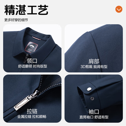 ROMON lapel jacket men's autumn middle-aged and elderly cadre jacket business casual dad jacket JK001