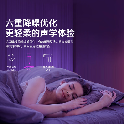 DIKTT German hair dryer, household mute negative ions, high power, no damage to hair, high-speed, quick-drying, leafless hair dryer, hair care, dormitory portable, business trip, baby, pet, lady only, digital display moonlight white, high-speed dry hair care - intelligent digital display 1.8m+ gift box