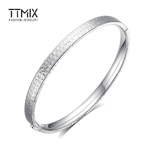 TTMIX imitation diamond platinum bracelet for women pt950 baby's breath platinum bracelet oval bracelet push button 56mm weight 17.58g width 5.1mm