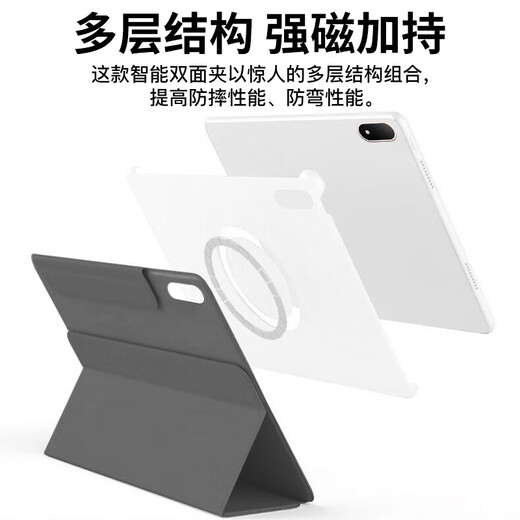 rurihai适用oppo pad4pro保护壳13.2英寸磁吸分离可拆一加平板2pro保护套pad双面夹亚克力硬壳带笔槽 【深空灰】磁吸可拆分-赠防摔内胆-赠钢化膜 oppopad4pro/一加平板2pro