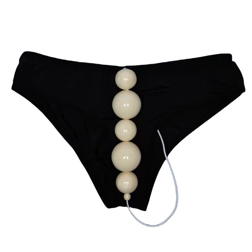 Men's pearl underwear feminine insertion style pseudo-girls underwear large size thongs for women's anal beads can enter the body. Model 20 - Men's chrysanthemum-women's front and back M80-135Jin [Jin equals 0.5 kg] can be worn
