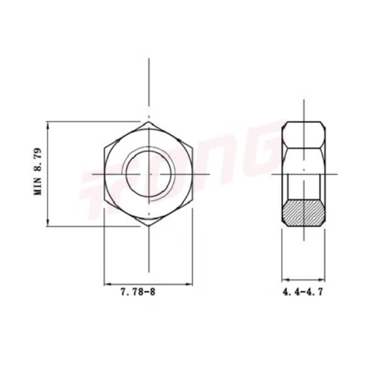 XMSJ Dongming Edelstahl sechseckiger Nuss sechseckiger Verdickter Nuss M12250