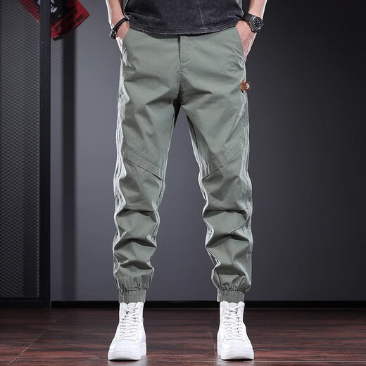Guxiansen Arbeitshose Männer lose Hosen Männer Frühling und Sommer Neue Small-Foot-Casos-Hosen Herren Harem Hosen Herren Lange Hosen Grün 3xl [Empfohlenes Gewicht 170-190jin [Jin gleich 0,5 kg]]