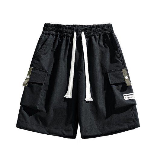 NASA [Summer thin loose] Functional tooling shorts for men straight-leg casual sports five-point pants NASA-718 Black 3XL