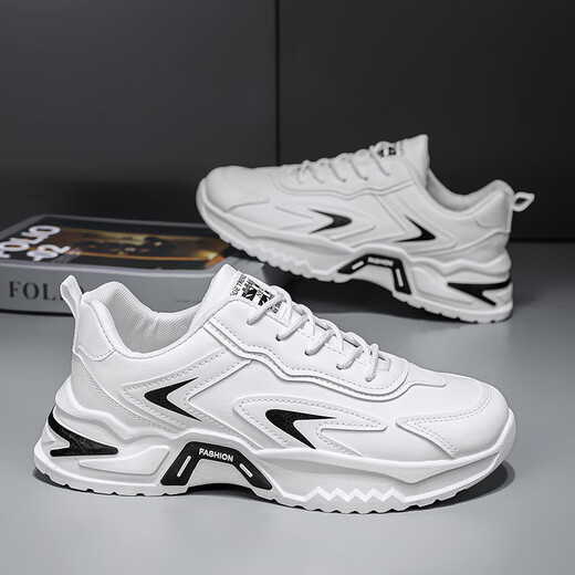 Changxiang Huili men's shoes 2025 summer men's trendy teenagers sports and casual versatile thick sole heightened little white dad shoes men RF-869 white 42