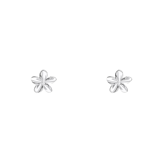 Love for Two Worlds S999 Pure Silver Flower Earrings for Girls Exquisite, Small and Sweet Daily Commuting Ears Versatile Bestie Earrings and Earrings S999 Pure Silver-A Pair of Small Flower Earrings