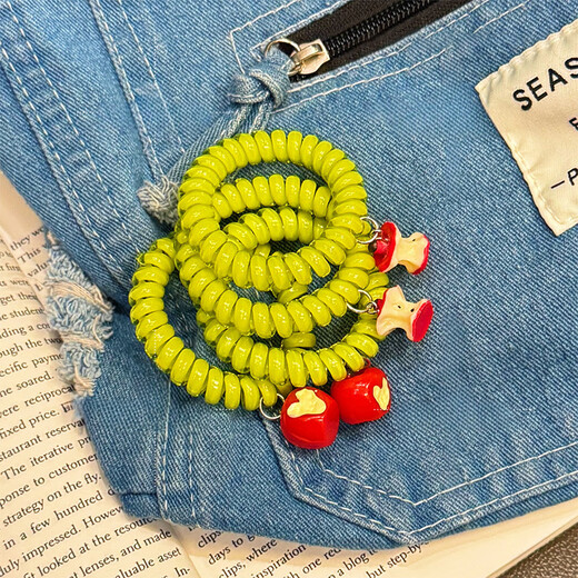 Juvia Apple Phone Cord Headband Women's Hair Tie Rubber Band Hair Accessories 2025 New Style Ponytail Will Not Hurt Hair Rope Leather Cover Headgear JYFQ191 Apple Headband Bracelet 2-piece Set