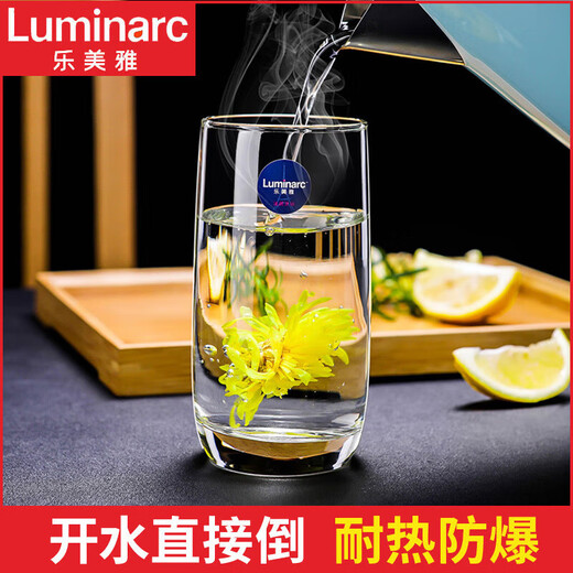 Glass cup household water cup tea cup juice cup milk cup drinking water cup drink cup 6 set LB 6 pack / 290ml high-end 13790+ cup holder + cup / default /