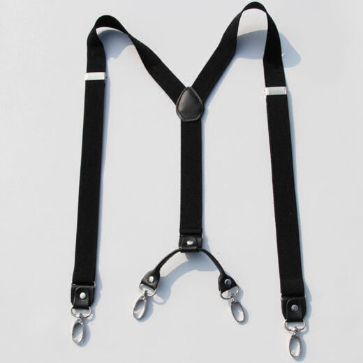 Changyin four-clip strap clip hook overalls 2.5cm wide suspender belt Fashion hook suspender clip trendy hook black 2.5cm