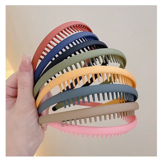 Yusheng Men's Hairband Boys' Toothed Headband Face Wash Hairband Clip Invisible Sports Hair Bundle Back Head Men's Hair Accessories Hairpin Women Flat Black 1 Pack