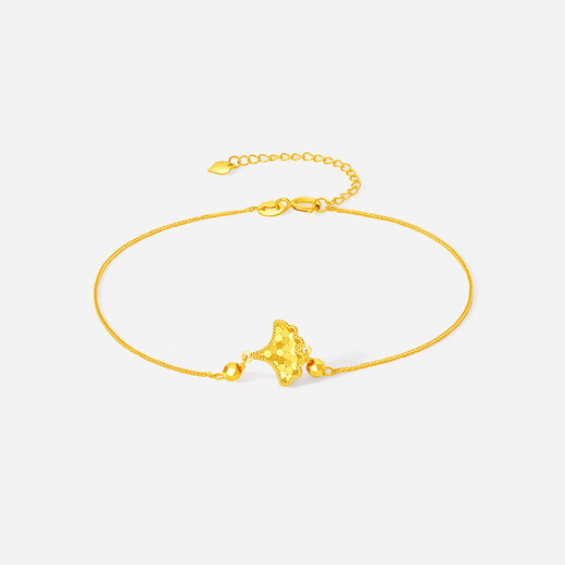 Saturday Bliss 18K gold bracelet for women, ginkgo leaf jewelry, sweet holiday gift for girlfriend and wife, chain length 16+3cm