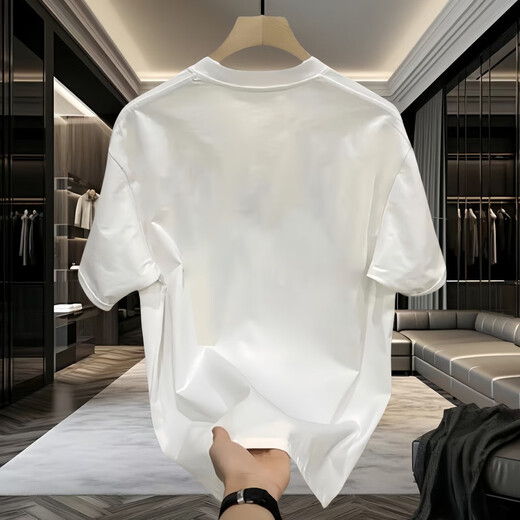 Kurashi Ichiki 2025 Neue trendige Marke Rundes Hals kurzärmeliges T-Shirt für Männer Sommer Trendy Lose Casual Creative Drucken halbärmelte Top Black XL