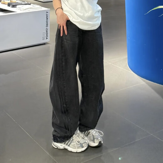 阿迪达斯 （adidas）三叶草女子复古渐变效果水洗牛仔运动长裤JX9214/9212/9213 浅牛仔蓝JX9212  30