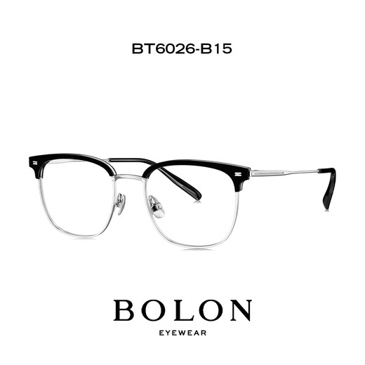 Tyrannosaurus Myopia Gläsers Rahmen Herren neues Produkt Titanium Einfacher Business Eyebrow Drahtrahmen quadratischer Rahmen optischer Rahmen kann mit Spiegel BT6026 B16 Silber Augenbrauen transparent grau ausgestattet werden