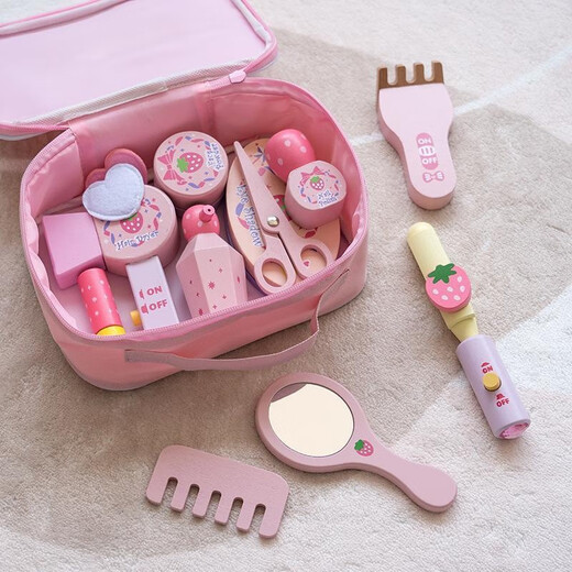 幼儿童过家家玩具女孩化妆品包套装仿真梳妆台小公主新年生日礼物 粉色化妆包B款