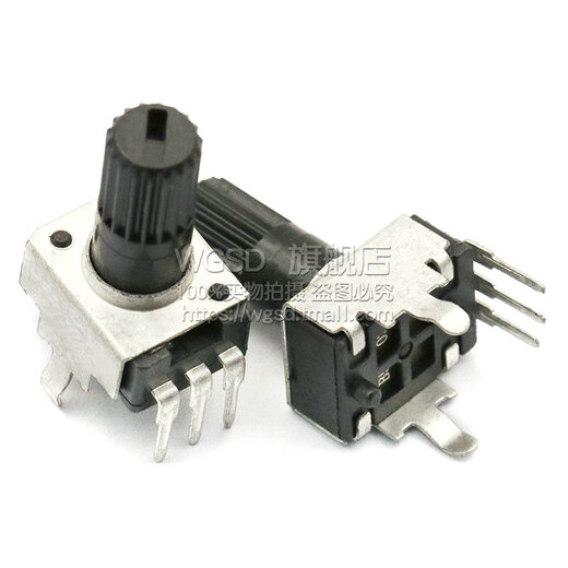 Dafuri 0932 potentiometer adjustable resistor 5K 10K 50 100K 3-foot long handle RV09 5-foot knob speed adjustment vertical straight plug vertical 5K handle length 12.5MM (5 pieces)