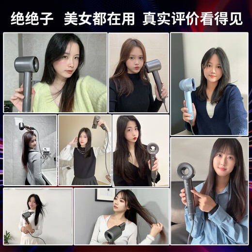 Yi'er hair dryer household high-power negative ions that do not damage hair, constant temperature hair care hair dryer, high wind speed, low noise, hair dryer, low noise, gift to girlfriend and wife goddess, silver gray (100 million-level negative ion hair care + 110,000 super rpm)