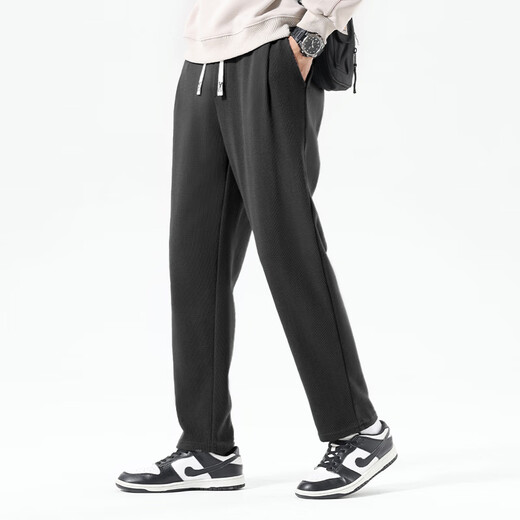 Warrior waffle pants men's summer thin casual sports pants teenager loose men's pants Hemp gray 2XL