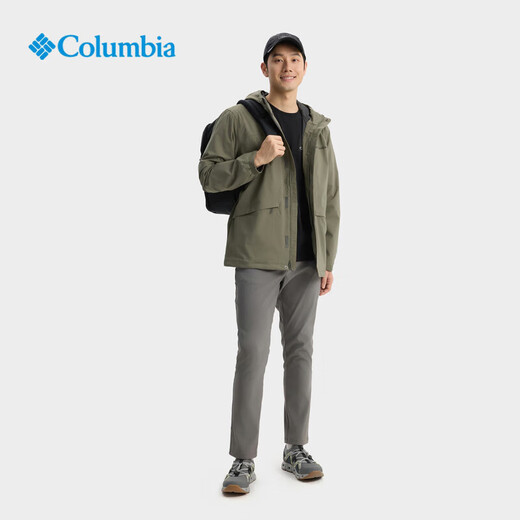 Columbia 2026 primavera y verano nueva chaqueta cómoda deportiva impermeable y a prueba de viento para hombres al aire libre chaqueta de senderismo XE4839 397 XL (185/104A)