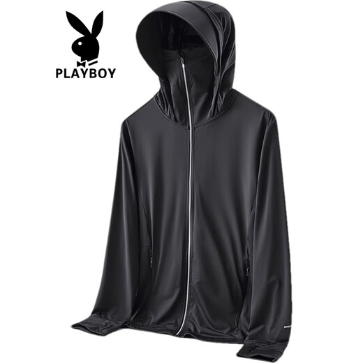 Playboy (PLAYBOY) trendy brand thin ice silk sunscreen clothes for men in summer 2025 new breathable ultraviolet outdoor couple sunscreen clothes [CLLJ9926 men] Far Mountain Ash XL