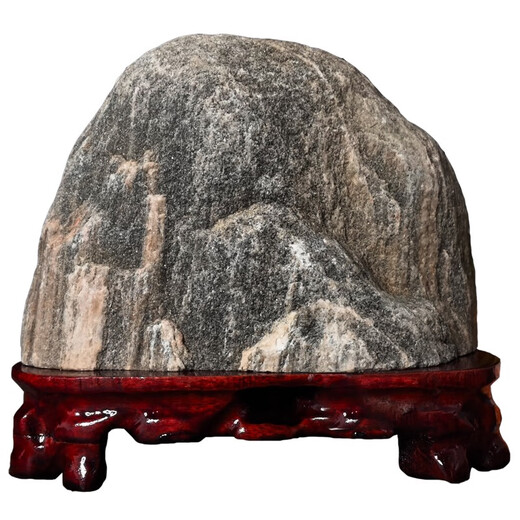 Authentic Taishan stone Gandang indoor and outdoor Taishan office backing stone supplementary corner bluestone natural original stone ornaments watermelon red Bafanglaiyun-16790