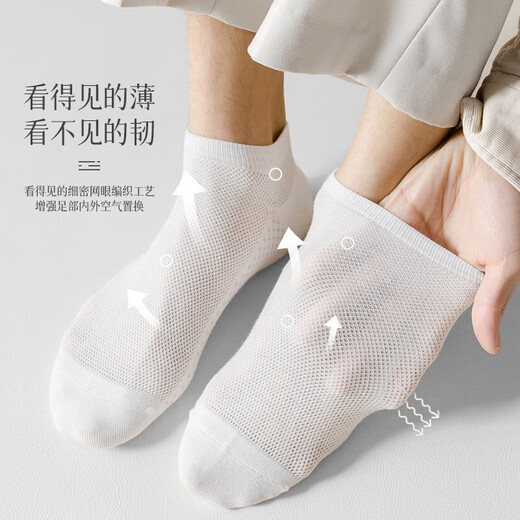 【按摩底男士船袜】春夏短袜纯色网眼透气吸汗防臭抑菌防滑袜子 试用专享 1双
