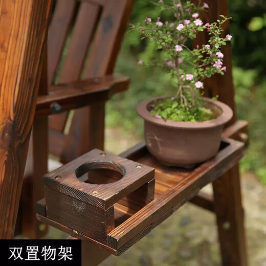 盛汐户外秋千吊椅家用室内阳台吊床椅室外庭院实木休闲荡秋千简约摇椅 699灰色木顶秋千