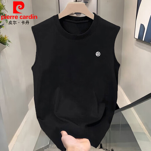 Camiseta de chaleco para hombres Pierre Camiseta redonda de algodón puro algodón de otoño suelto de mangas de otoño de moda